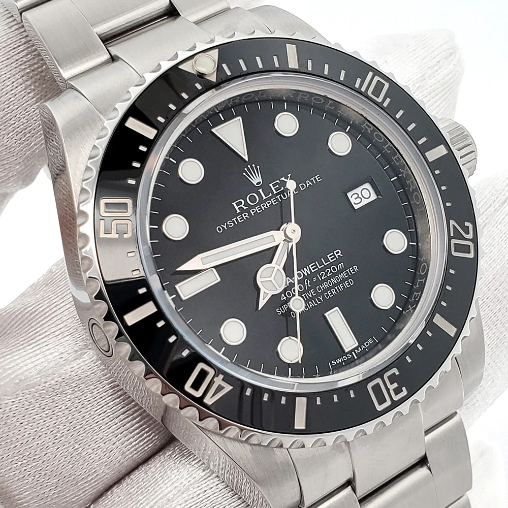 Rolex Sea-Dweller 40mm Black Ceramic Bezel Steel Watch 116600 Box Papers - Image 3