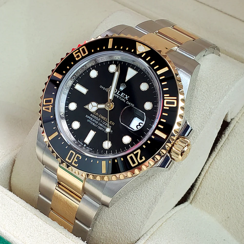 Rolex Sea-Dweller 43mm 126603 Black Dial Yellow Gold Steel Watch 2022 Box Papers - Image 3