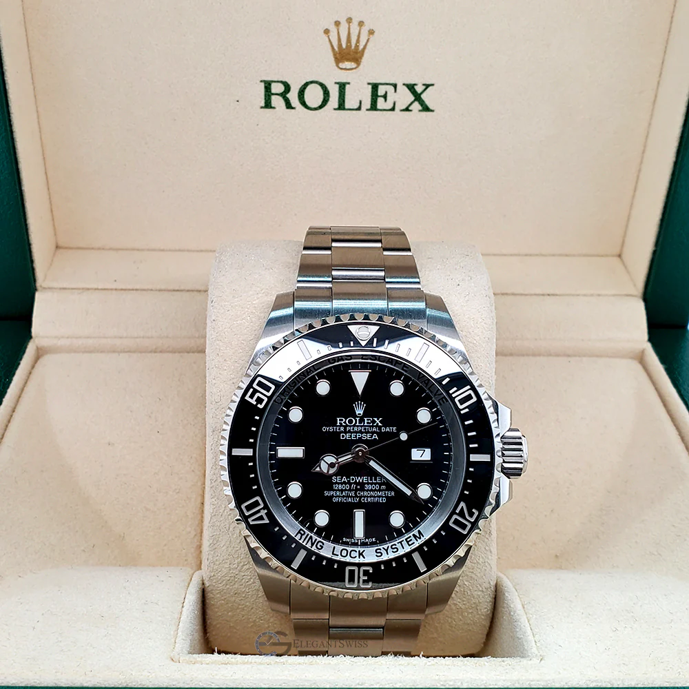 Rolex Sea-Dweller Deepsea 44mm Black Dial Stainless Steel Watch 116660 Box Papers - Image 3
