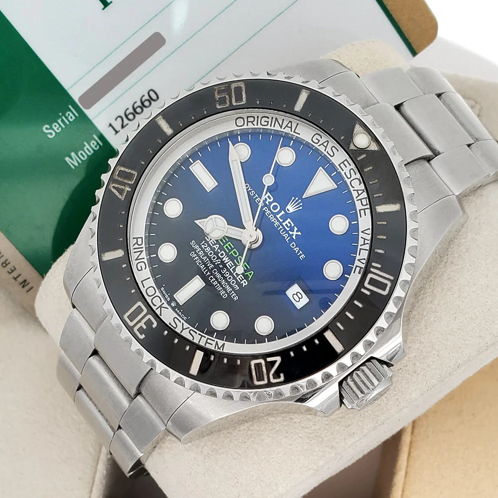 Rolex Sea-Dweller Deepsea 44mm D-Blue James Cameron Dial Steel Oyster Watch 126660 Box Papers
