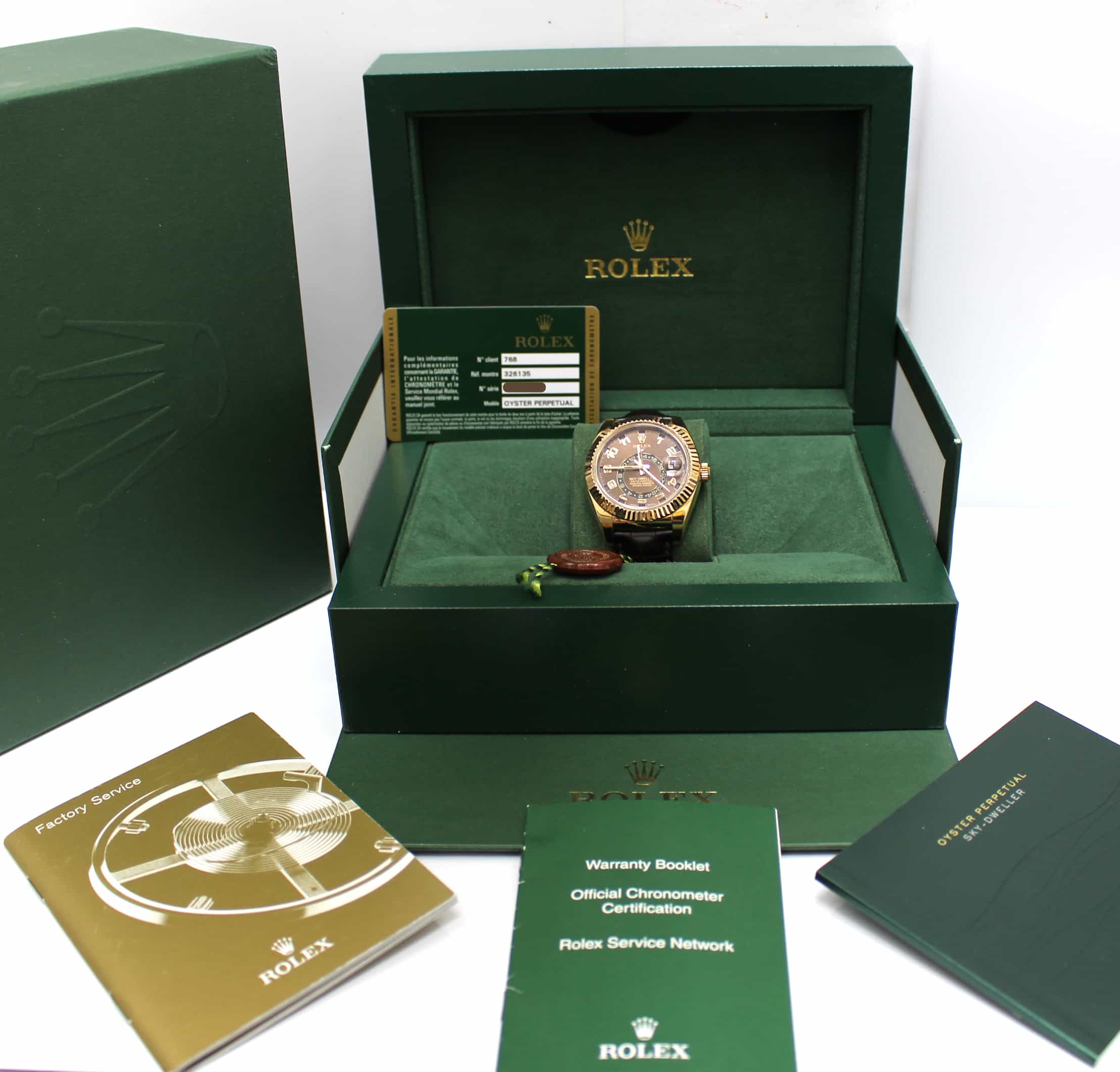 Rolex Sky-Dweller 18K Everose Gold Chocolate Sunray Dial 42MM Automatic Mens Watch 326135 - Image 3