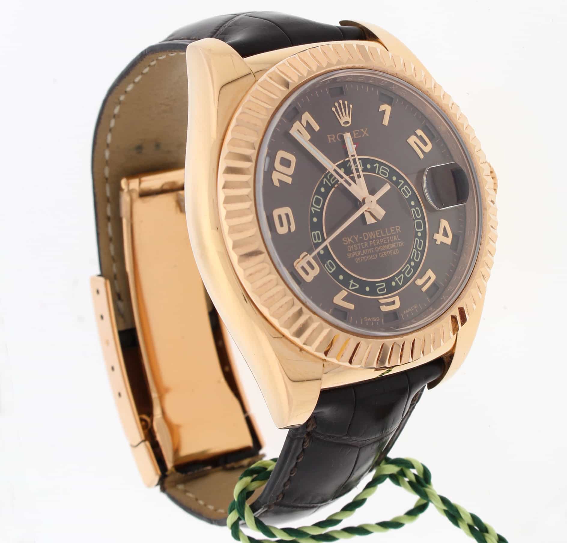 Rolex Sky-Dweller 18K Everose Gold Chocolate Sunray Dial 42MM Automatic Mens Watch 326135 - Image 6