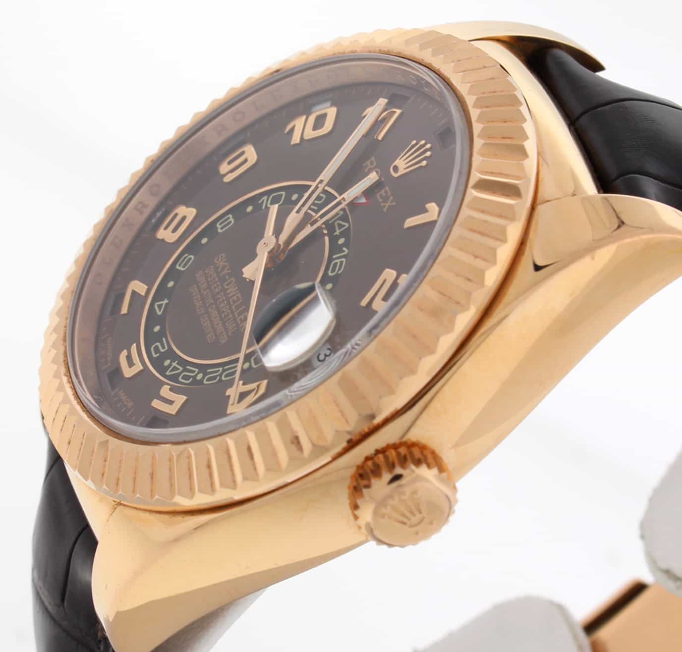 Rolex Sky-Dweller 18K Everose Gold Chocolate Sunray Dial 42MM Automatic Mens Watch 326135 - Image 7