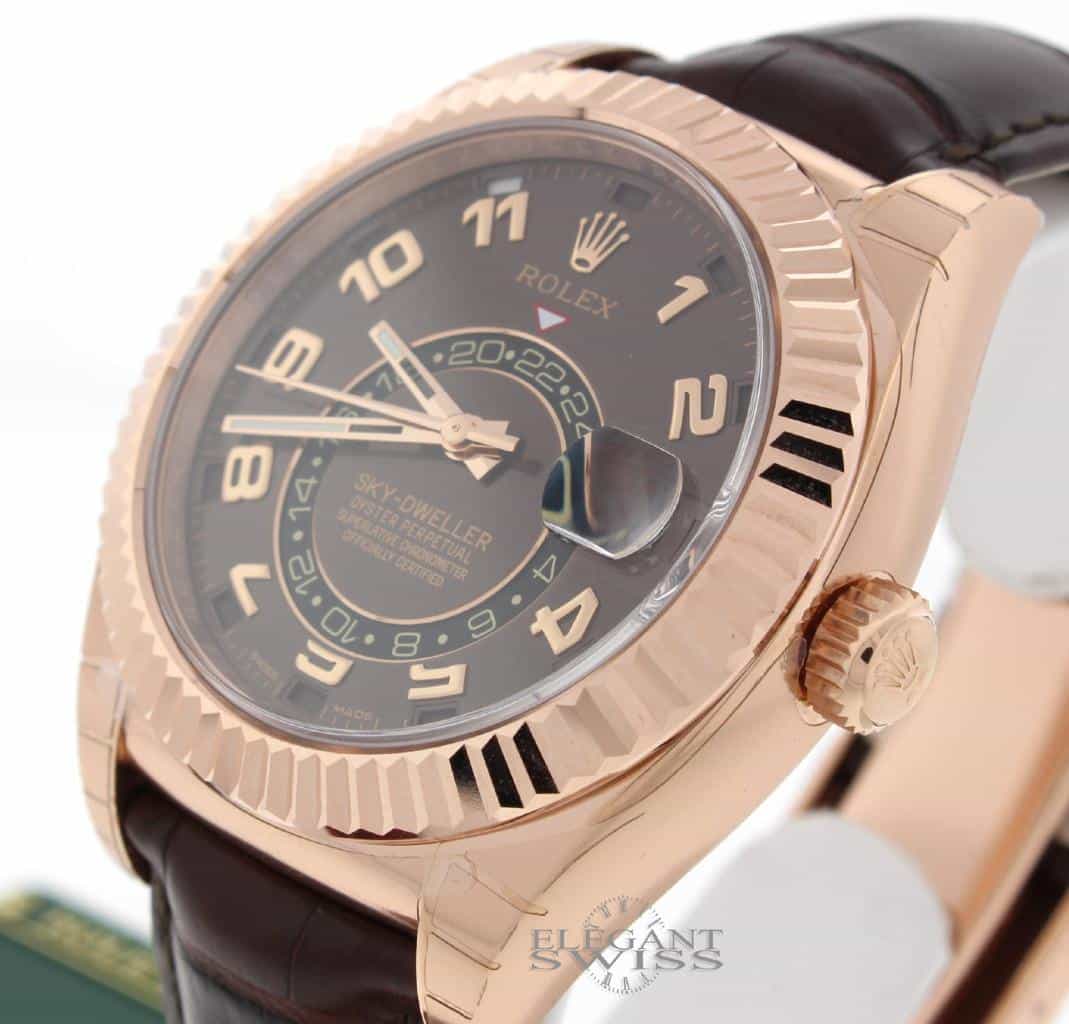 Rolex Sky-Dweller 18K Everose Gold Chocolate Sunray Dial 42MM Automatic Mens Watch 326135 - Image 3