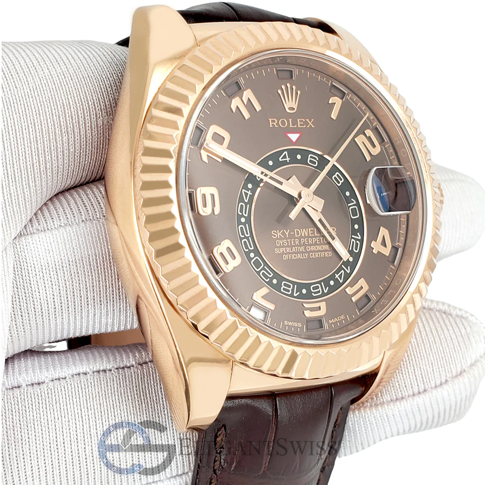 Rolex Sky-Dweller 42mm 326135 Everose Gold Chocolate Arabic Dial Watch - Image 2
