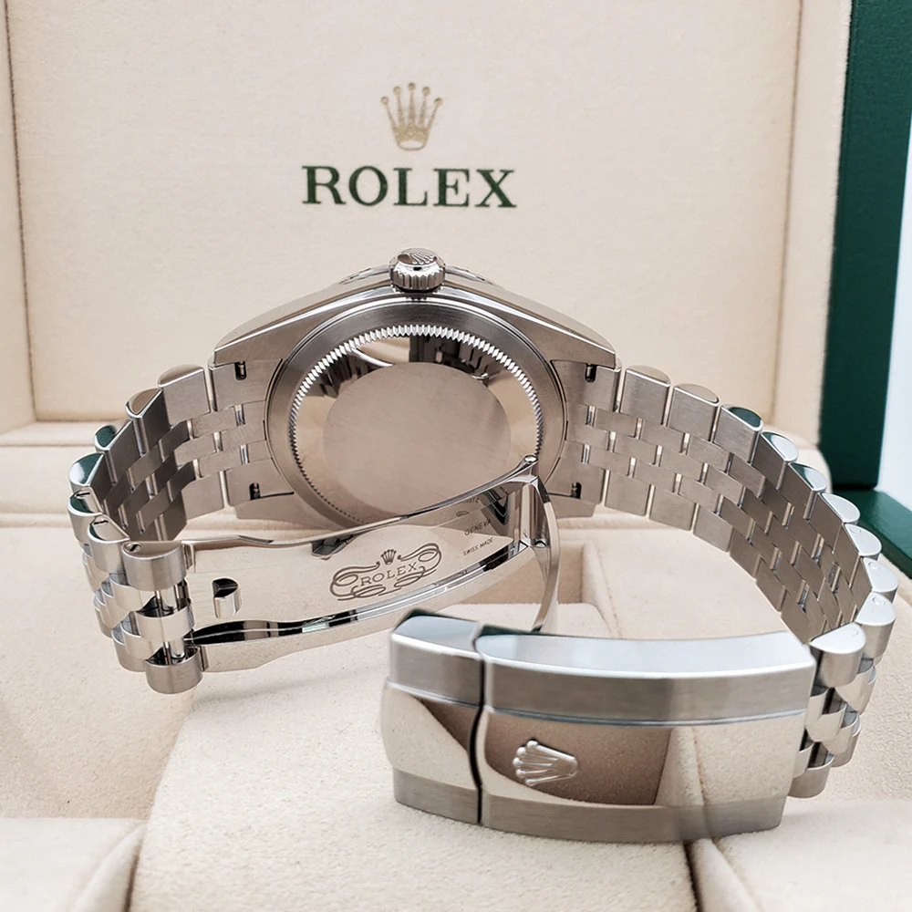 Rolex Sky-Dweller 42mm 326934 Blue Dial White Gold Fluted Bezel Steel Watch 2022 Box Papers - Image 6