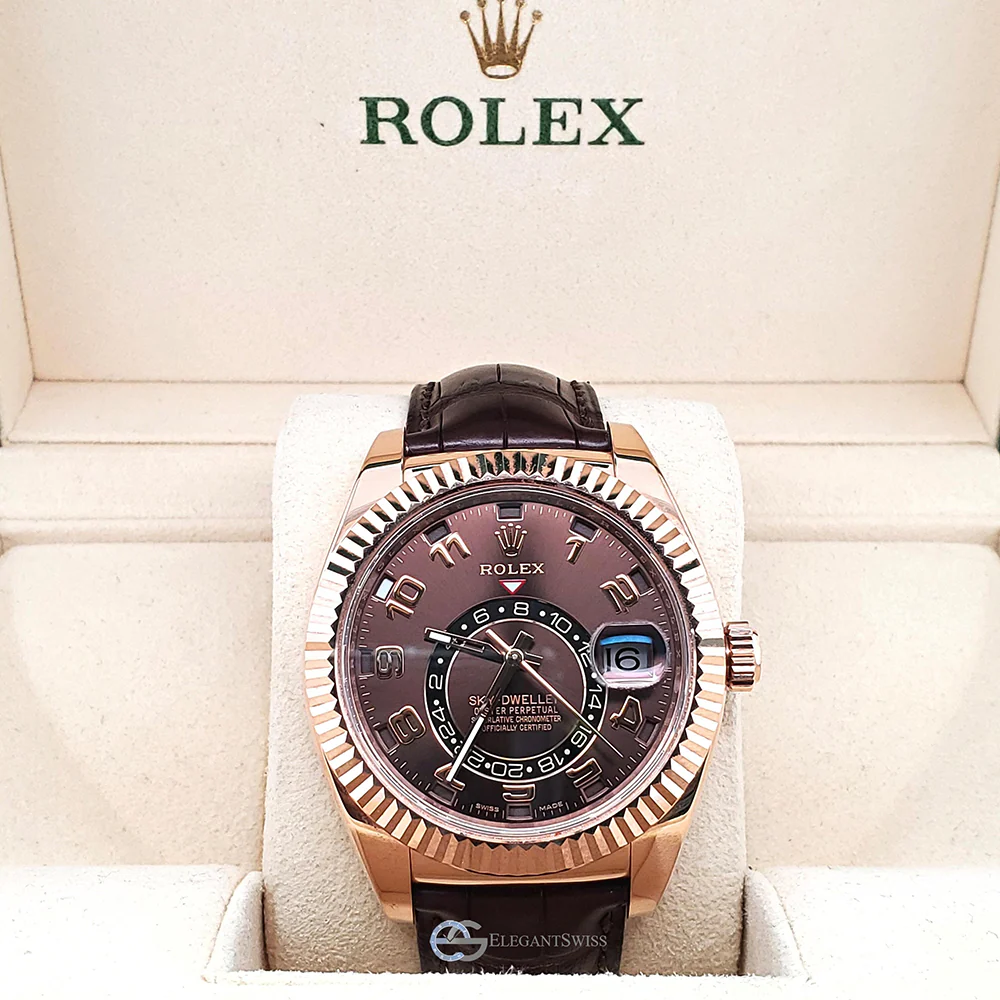 Rolex Sky-Dweller 42mm Everose Gold Watch - Chocolate Arabic Dial - 326135 - Image 3