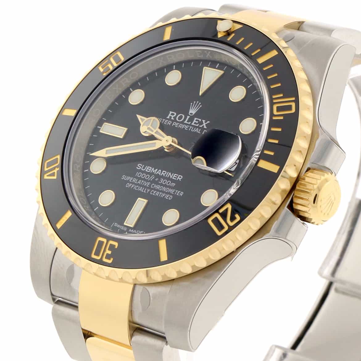 Rolex Submariner 2-Tone 18K Yellow Gold/Stainless Steel Black Ceramic Bezel Automatic Mens Oyster Watch 116613 Box & Papers - Image 7