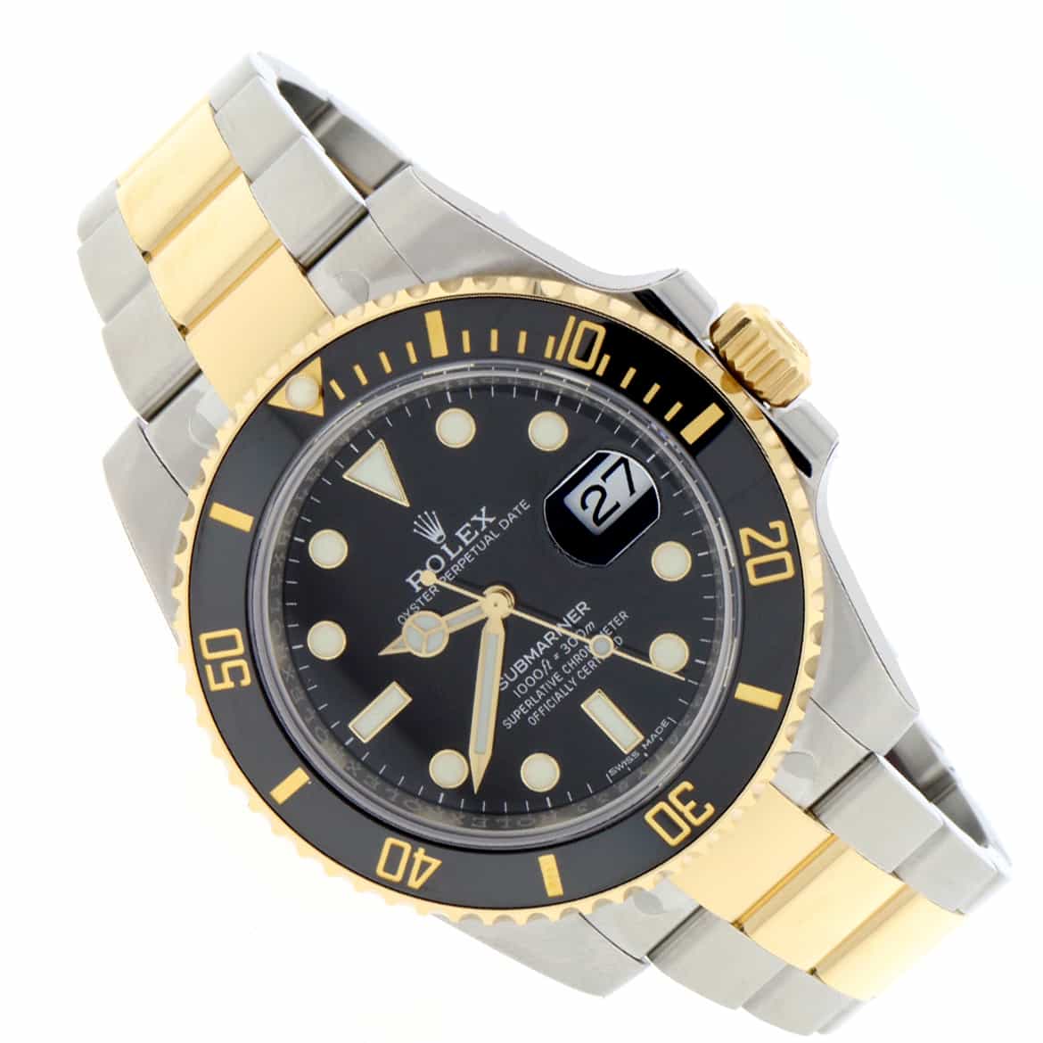 Rolex Submariner 2-Tone 18K Yellow Gold/Stainless Steel Black Ceramic Bezel Automatic Mens Oyster Watch 116613 Box & Papers - Image 8