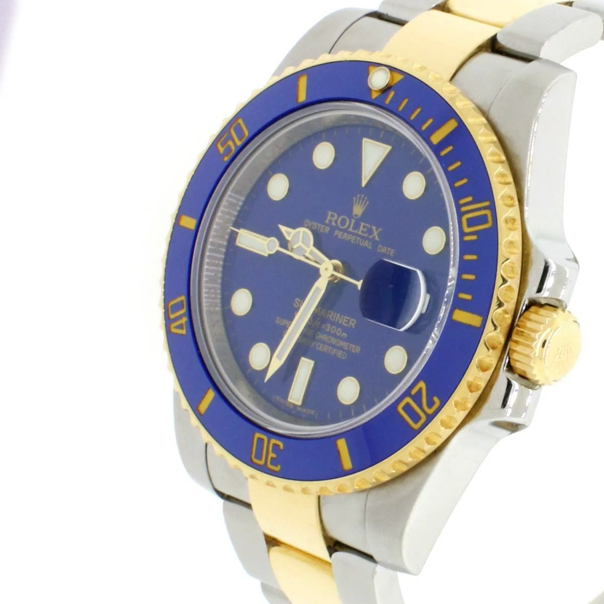 Rolex Submariner 2-Tone Blue Ceramic Bezel & Dial Oyster Watch Box Papers - Image 7