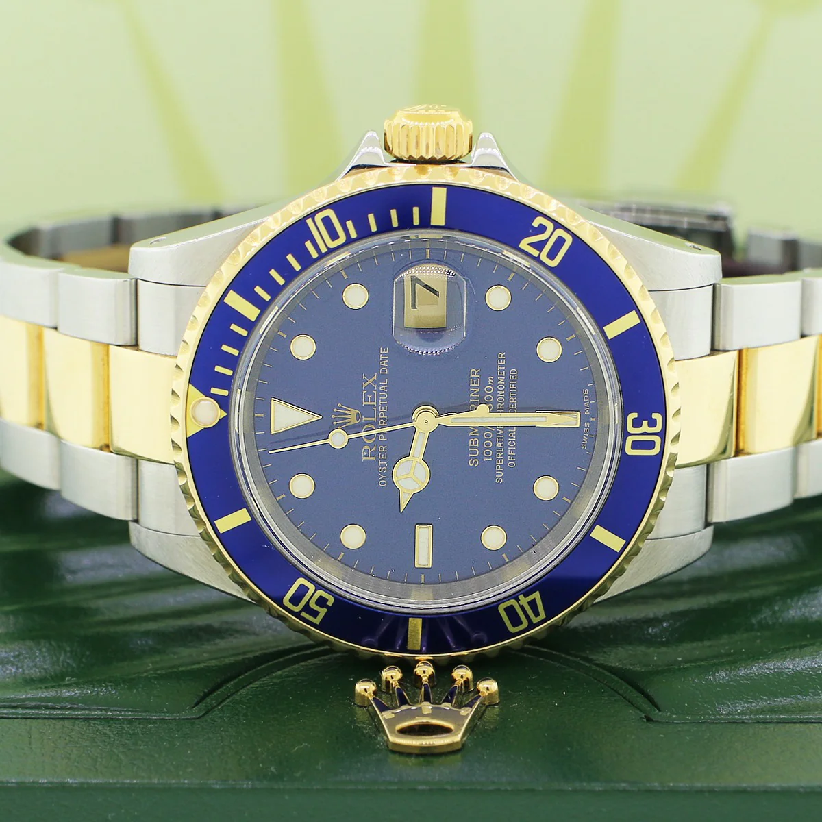 Rolex Submariner 2-Tone Ceramic Bezel Blue Dial Mens Watch Box Papers - Image 2