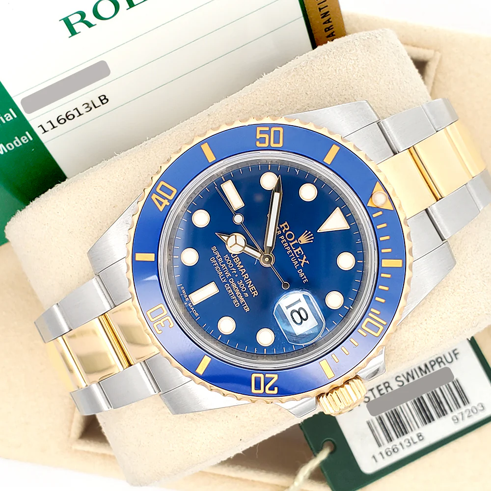 Rolex Submariner 40mm 116613LB Yellow Gold/Steel Blue Dial Watch Box/Papers/Tag - Image 4