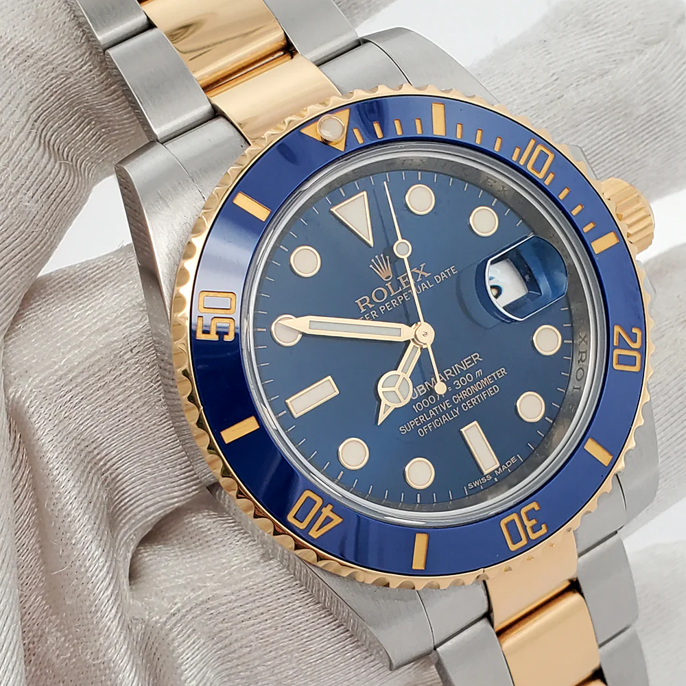 Rolex Submariner 40mm Blue Dial 2-Tone Yellow Gold/Steel Watch 116613LB Box Papers - Image 2