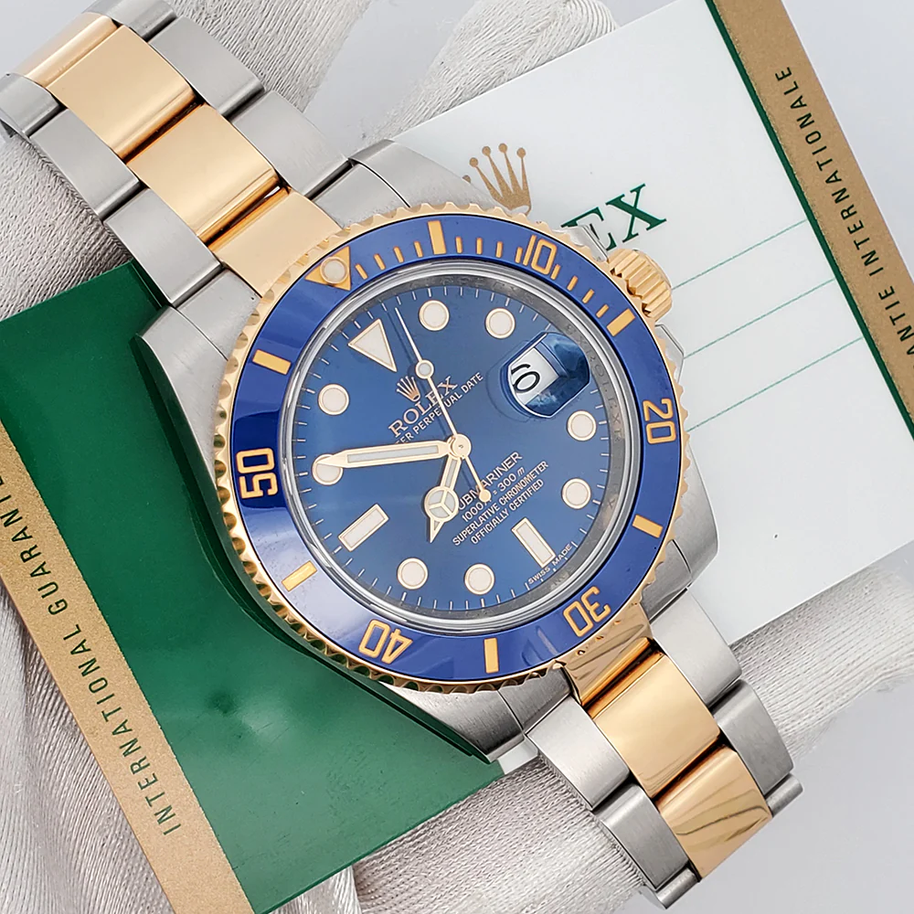 Rolex Submariner 40mm Blue Dial 2-Tone Yellow Gold/Steel Watch 116613LB Box Papers - Image 3