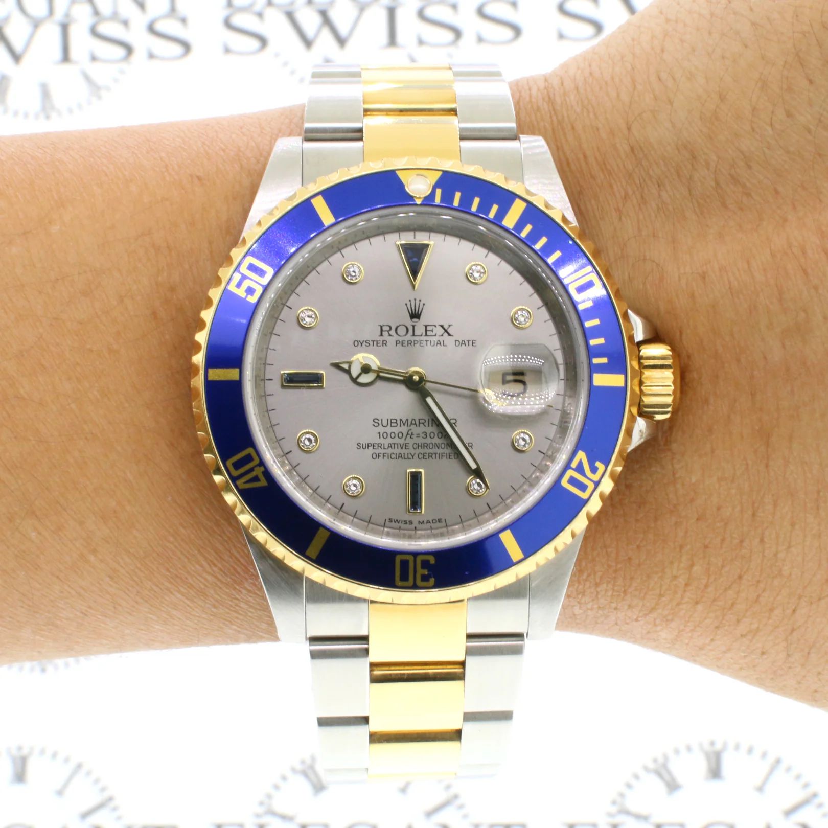 Rolex Submariner 40mm 2-Tone Yellow Gold/Steel Mens Watch 16613T - Image 5