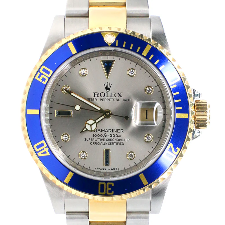 Rolex Submariner 40mm 2-Tone Yellow Gold/Steel Watch with Factory Diamond Dial 16613T - Image 2