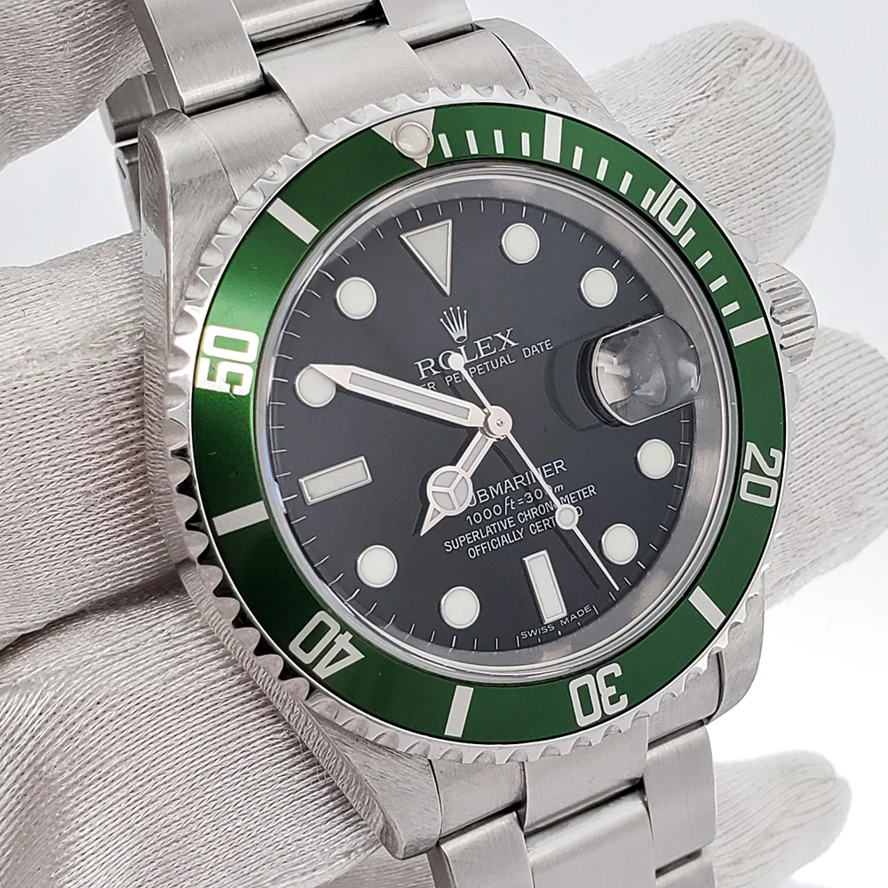 Rolex Submariner Date 40mm "Kermit" Black Dial Green Bezel Stainless Steel Watch 16610LV Box Papers - Image 2
