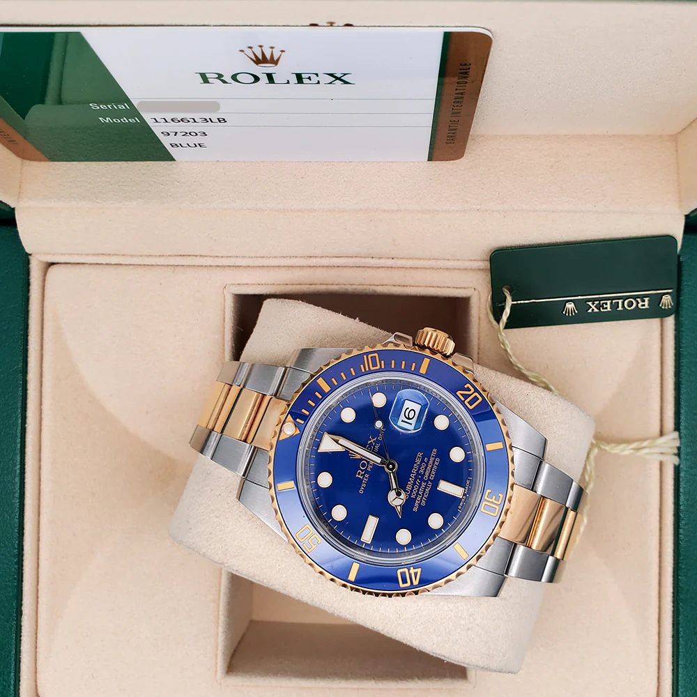 Rolex Submariner 40mm Blue Dial 2-Tone Yellow Gold/Steel Watch 116613LB Box Papers - Image 2