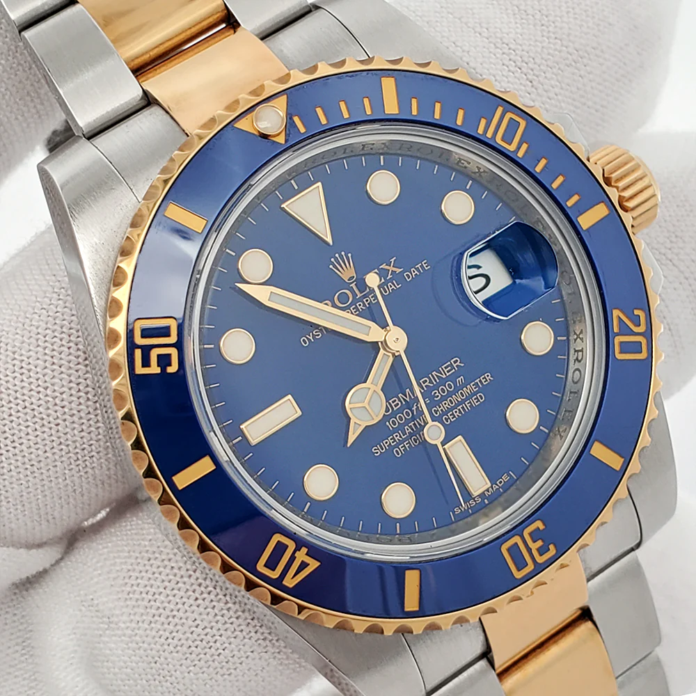 Rolex Submariner 40mm Blue Dial 2-Tone Yellow Gold/Steel Watch 116613LB Box Papers - Image 3