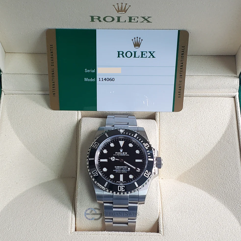 Rolex Submariner 40MM No-Date Black Dial Stainless Steel Watch 114060 Box Papers - Image 5