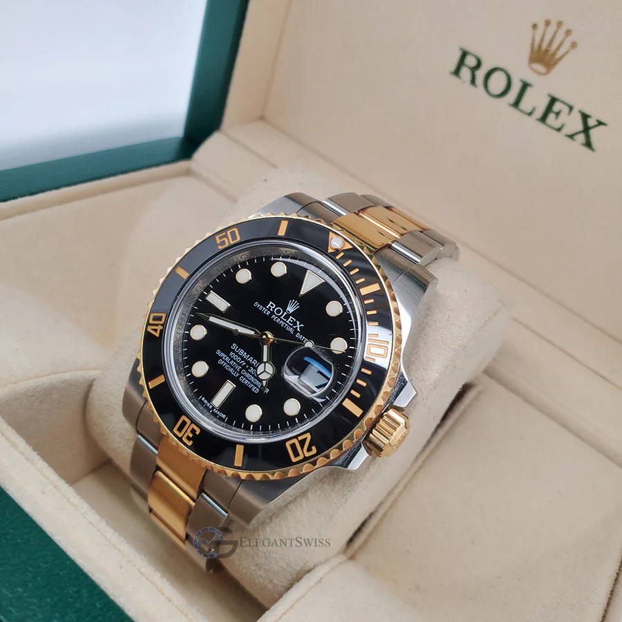 Rolex Submariner 40mm Two-Tone Yellow Gold/Steel Black Dial Watch 116613LN Box Papers - Image 2