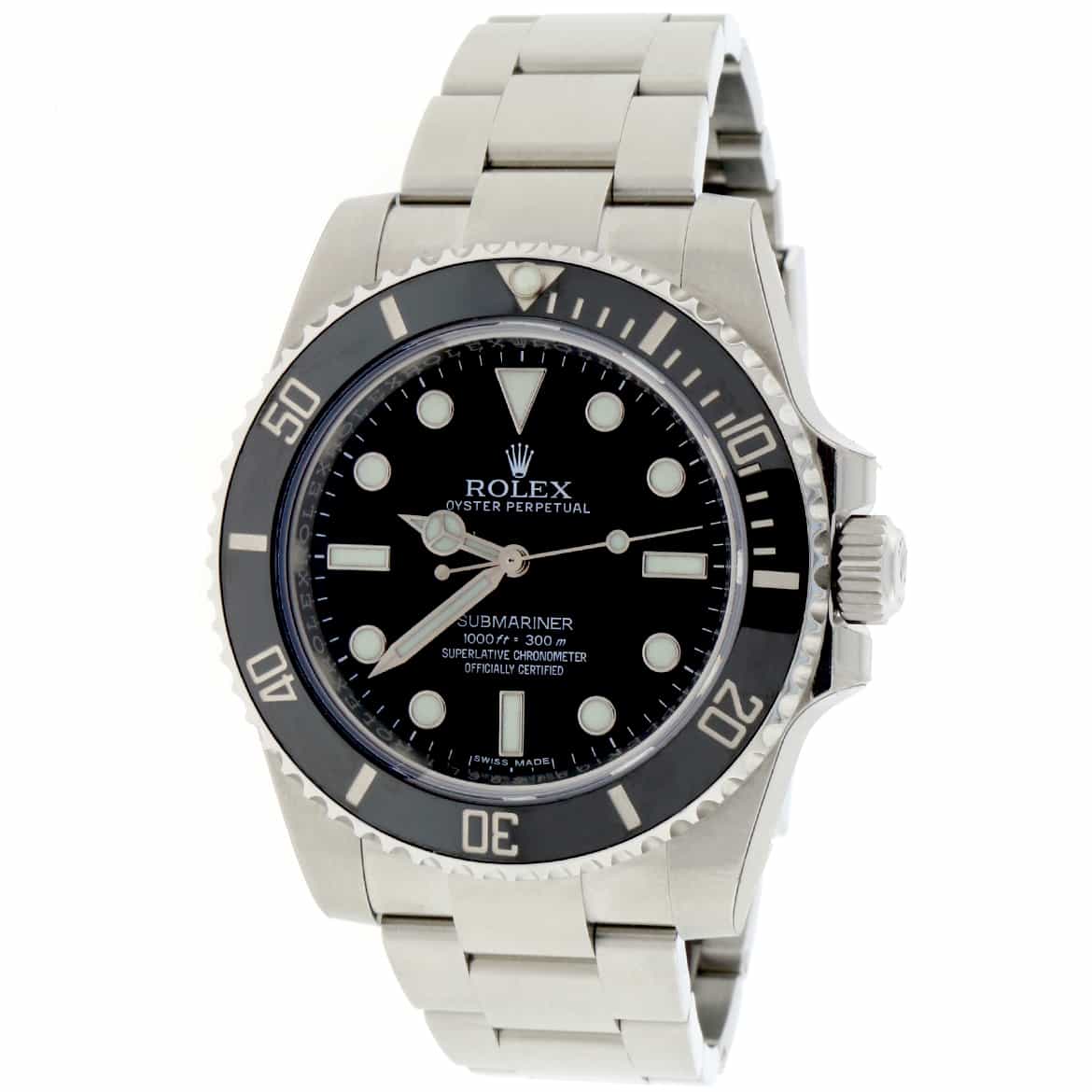Rolex Submariner Black Dial 40MM Ceramic Bezel Automatic Stainless Steel Oyster Mens Watch 114060