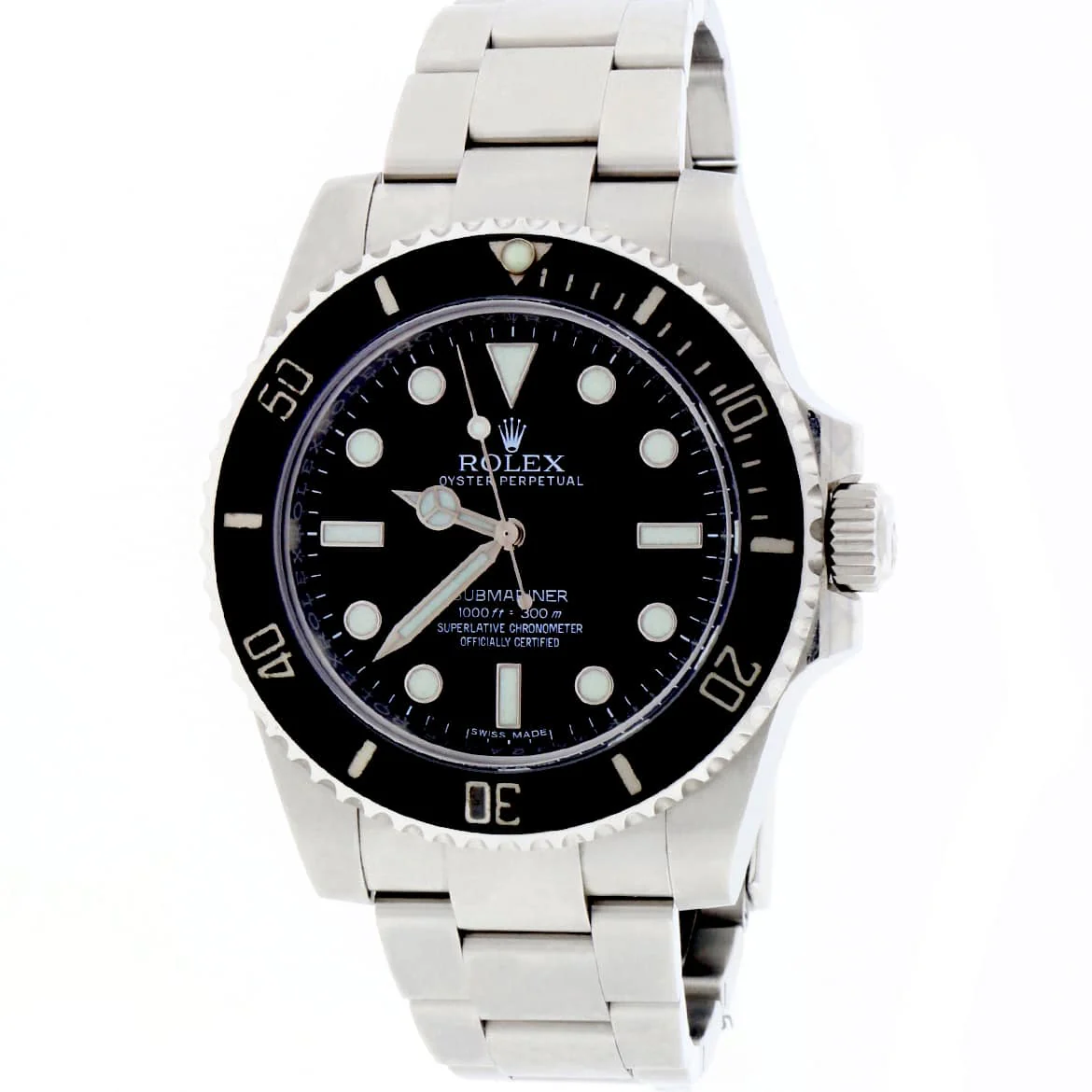 Rolex Submariner Black Dial 40MM Ceramic Bezel Automatic Stainless Steel Oyster Mens Watch 114060