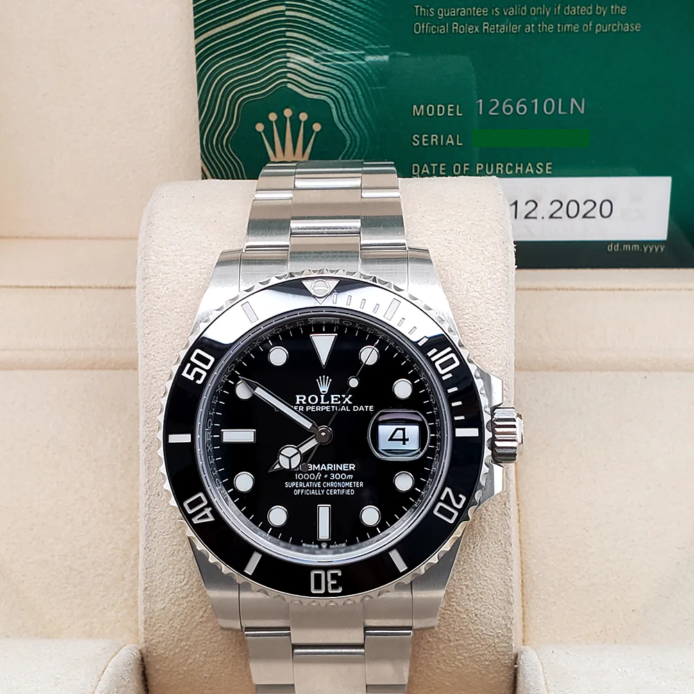 Rolex Submariner Date 126610LN 41mm Black Dial Cerachrom Bezel Steel Watch 2020 Box Papers