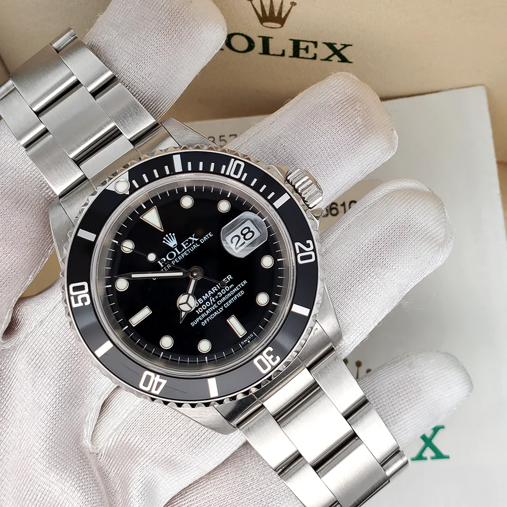 Rolex Submariner Date 16610 40mm Black Dial Stainless Steel Watch Box Papers - Image 3