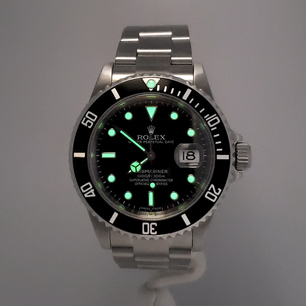 Rolex Submariner Date 16610 40mm Engraved Rehaut Steel Watch Box Papers - Image 8