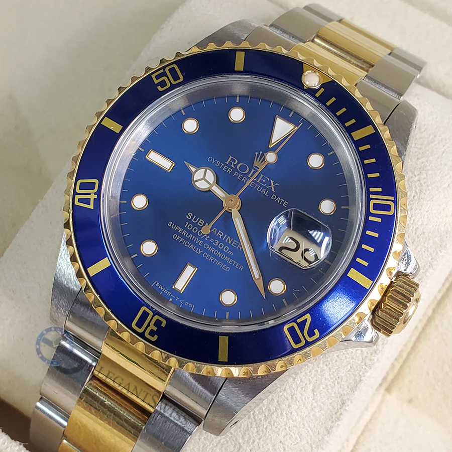 Rolex Submariner Date 16613 40mm Blue Dial Yellow Gold/Steel Watch Box Papers - Image 2