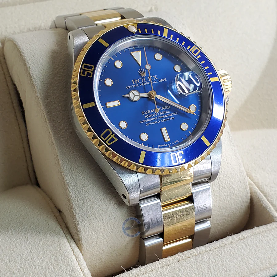 Rolex Submariner Date 16613 40mm Blue Dial Yellow Gold/Steel Watch Box Papers - Image 3