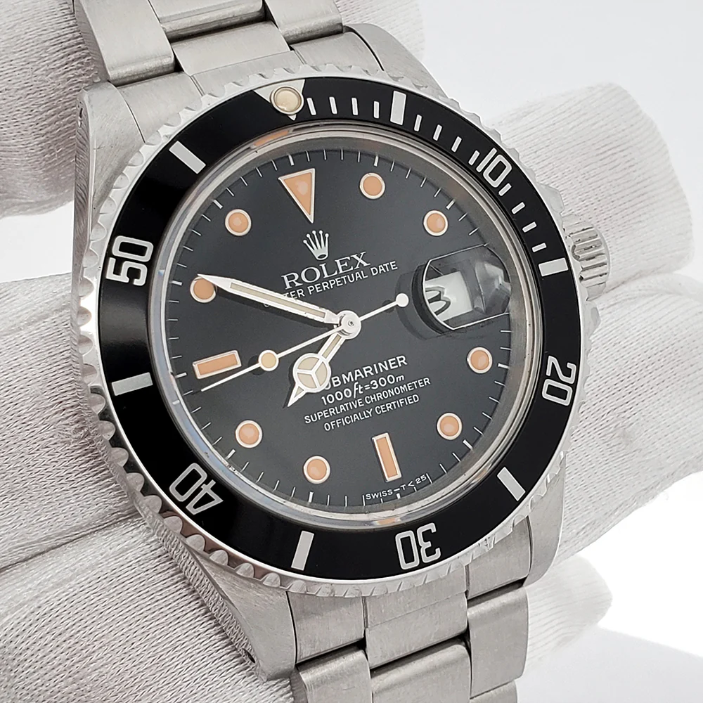 Rolex Submariner Date 40mm 16800 Patina Dial Stainless Steel Oyster Watch with Papers - Image 2