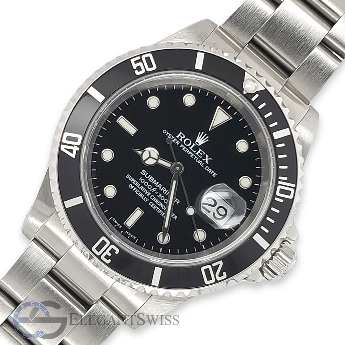 Rolex Submariner Date 40mm Black Dial Stainless Steel Watch 16610