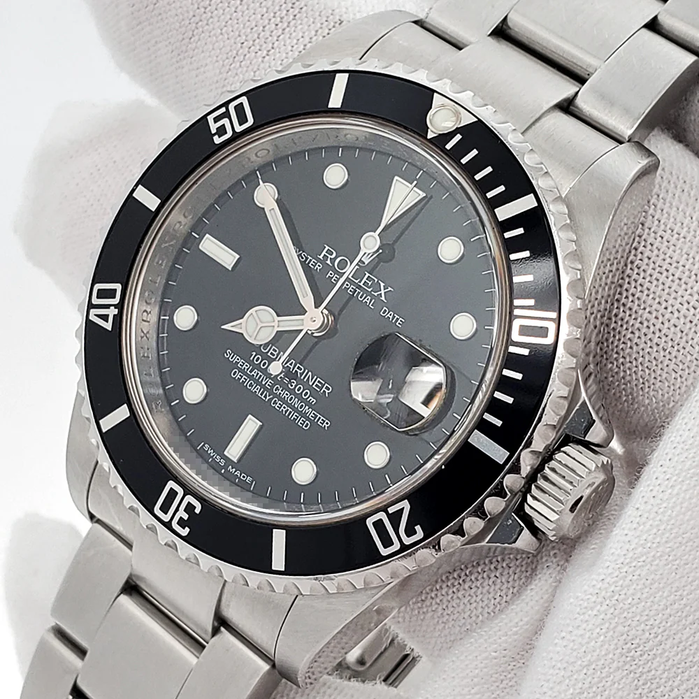 Rolex Submariner Date 40mm Black Dial Steel Oyster Watch 16610 Box Papers - Image 2
