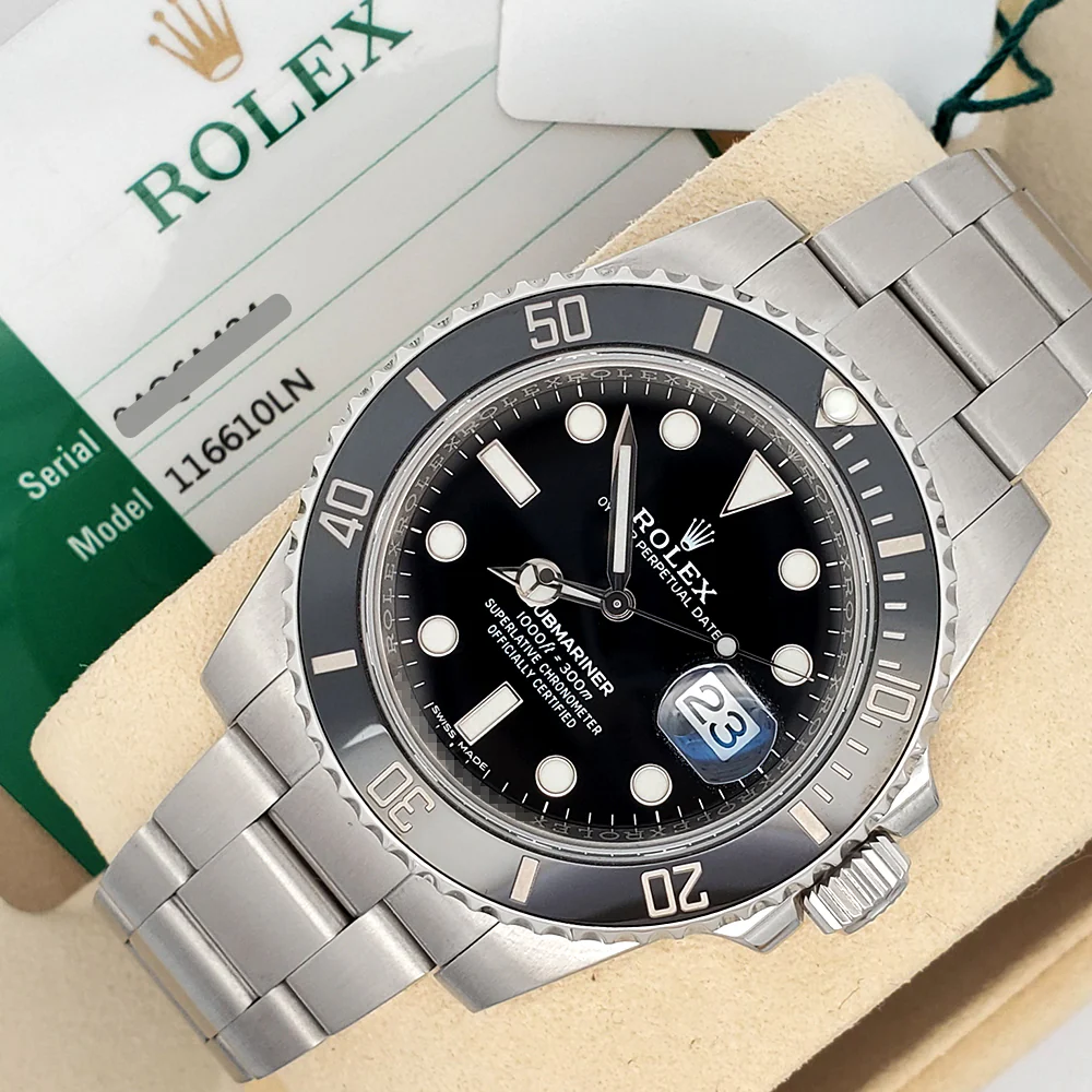 2018 Rolex Submariner Date 40mm Black Dial Steel Watch 116610LN Box Papers