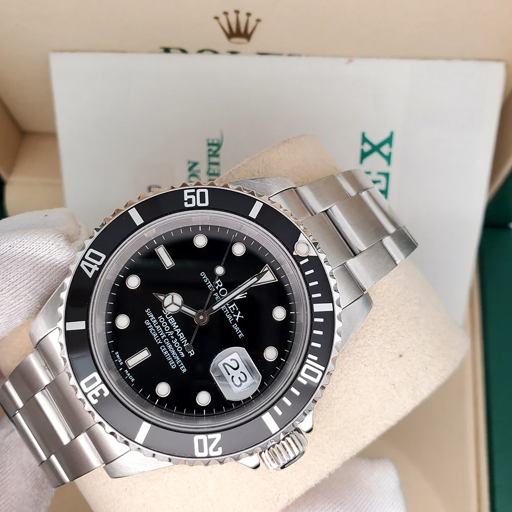 Rolex Submariner Date 40mm Black Dial Steel Watch 16610 Box Papers - Image 2