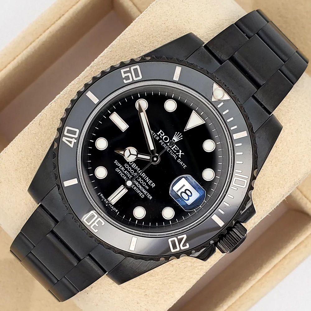 Rolex Submariner Date 40mm Black PVD Coated Watch 116610LN Box Papers