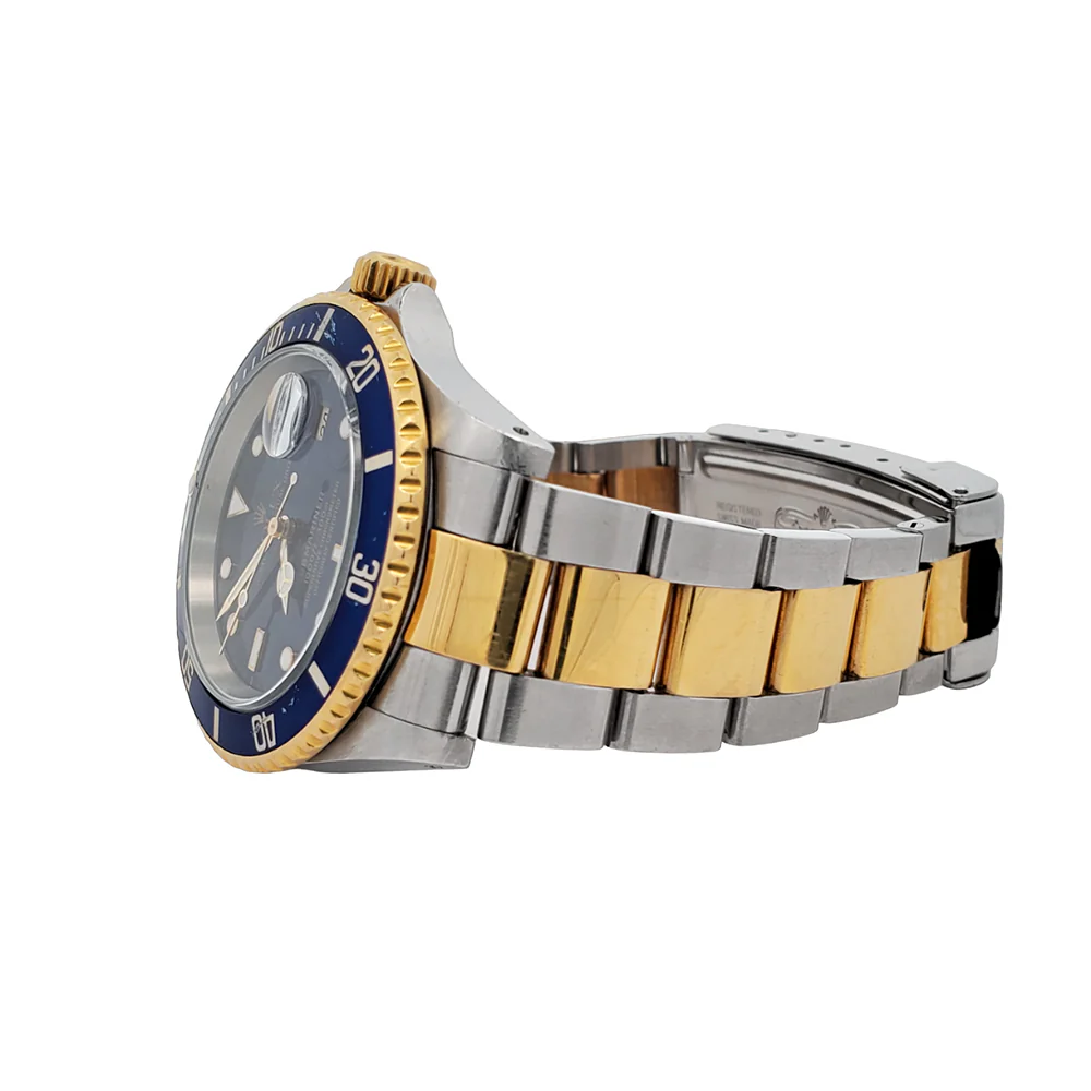 Rolex Submariner Date 40mm Blue Dial/Bezel 2-Tone Yellow Gold/Stainless Steel Watch 16613 Box Papers - Image 4