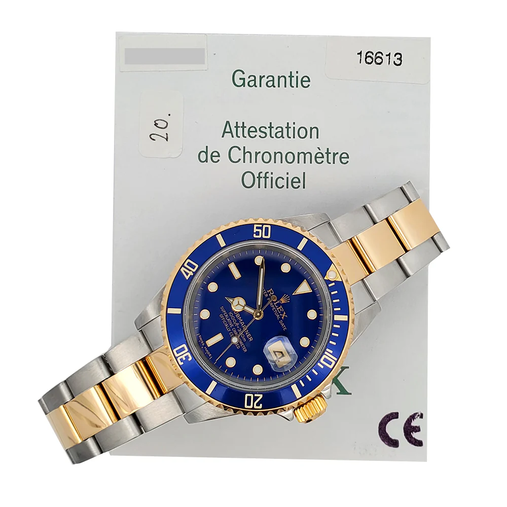 Rolex Submariner Date 40mm Blue Dial/Bezel 2-Tone Yellow Gold/Stainless Steel Watch Box Papers - Image 3