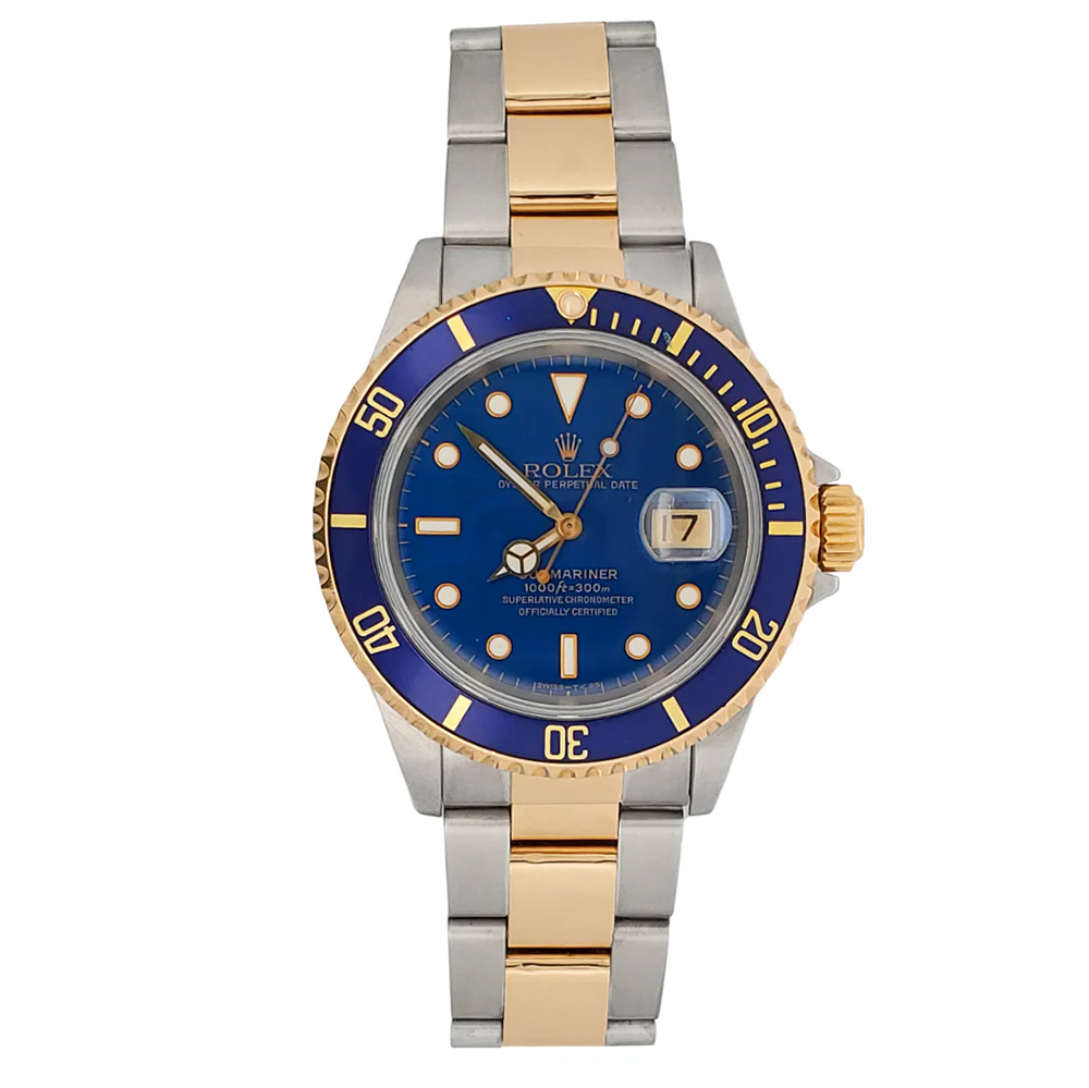 Rolex Submariner Date 40mm Blue Dial Yellow Gold/Stainless Steel Watch 16613 Box Papers - Image 4