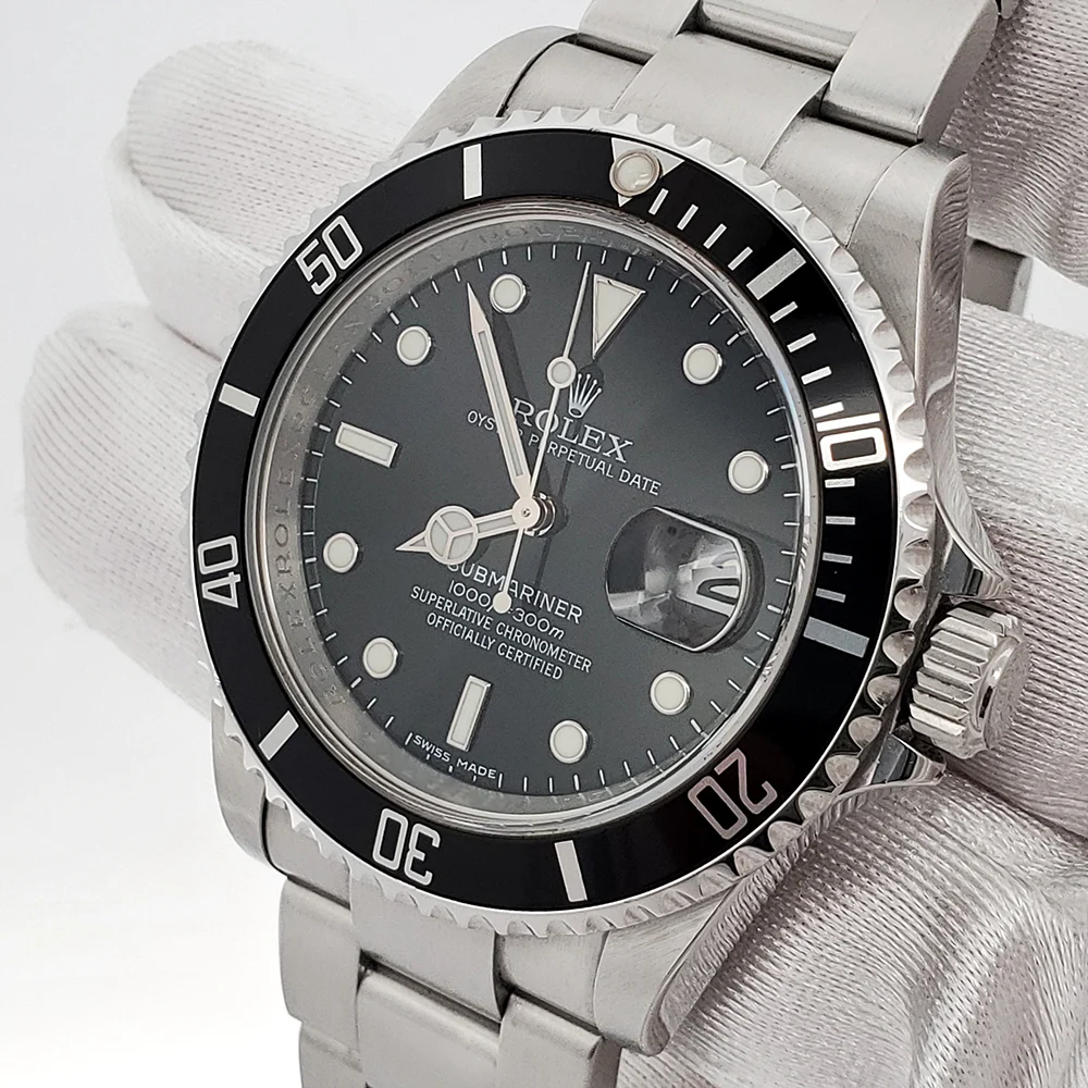 2009 Rolex Submariner Date 40mm Engraved Rehaut Steel Watch 16610 Box Papers - Image 2