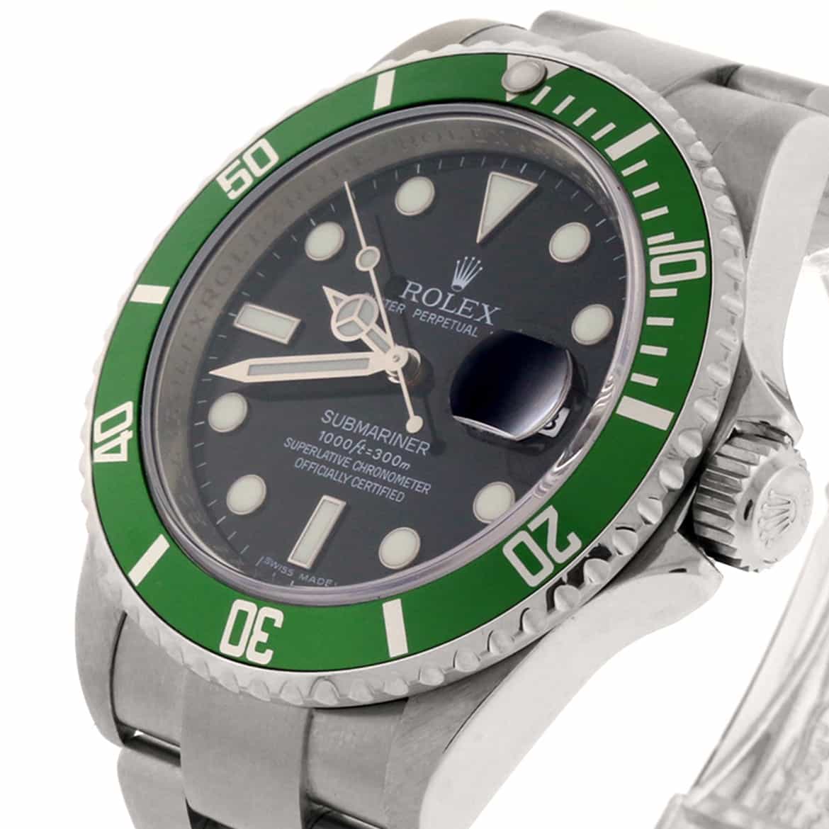 Rolex Submariner Date 40MM Green Bezel Automatic Stainless Steel Mens Oyster Watch 16610 - Image 11