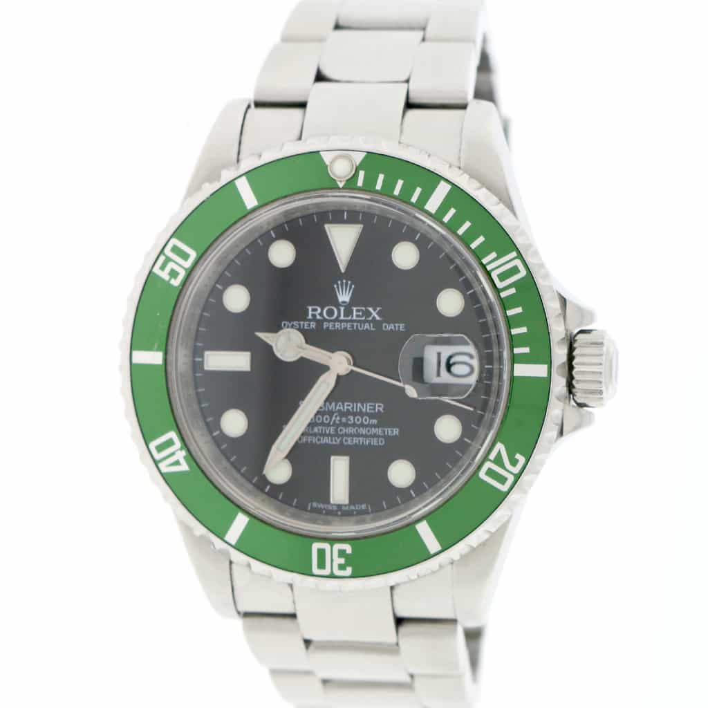 Rolex Submariner Date 40MM Green Bezel Automatic Stainless Steel Mens Oyster Watch 16610