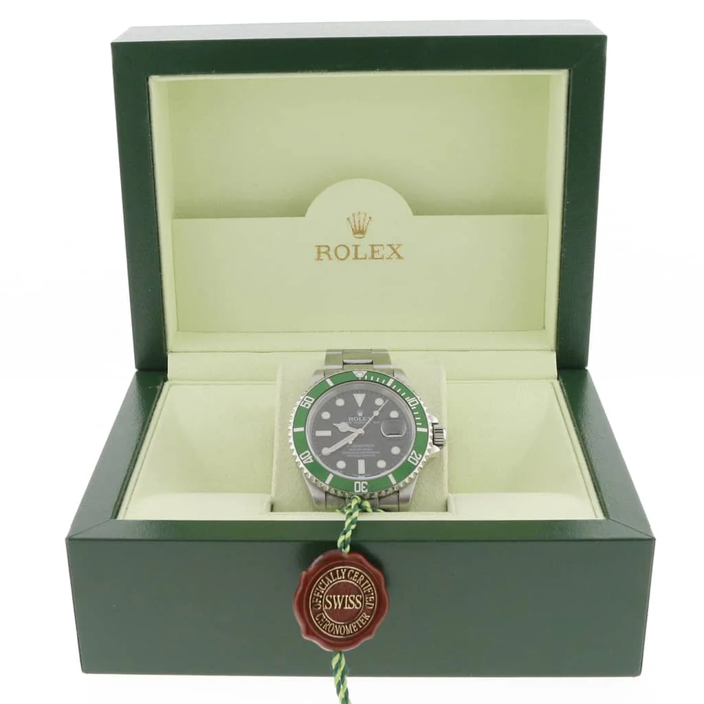 Rolex Submariner Date 40MM Green Bezel Automatic Stainless Steel Mens Oyster Watch 16610 - Image 3