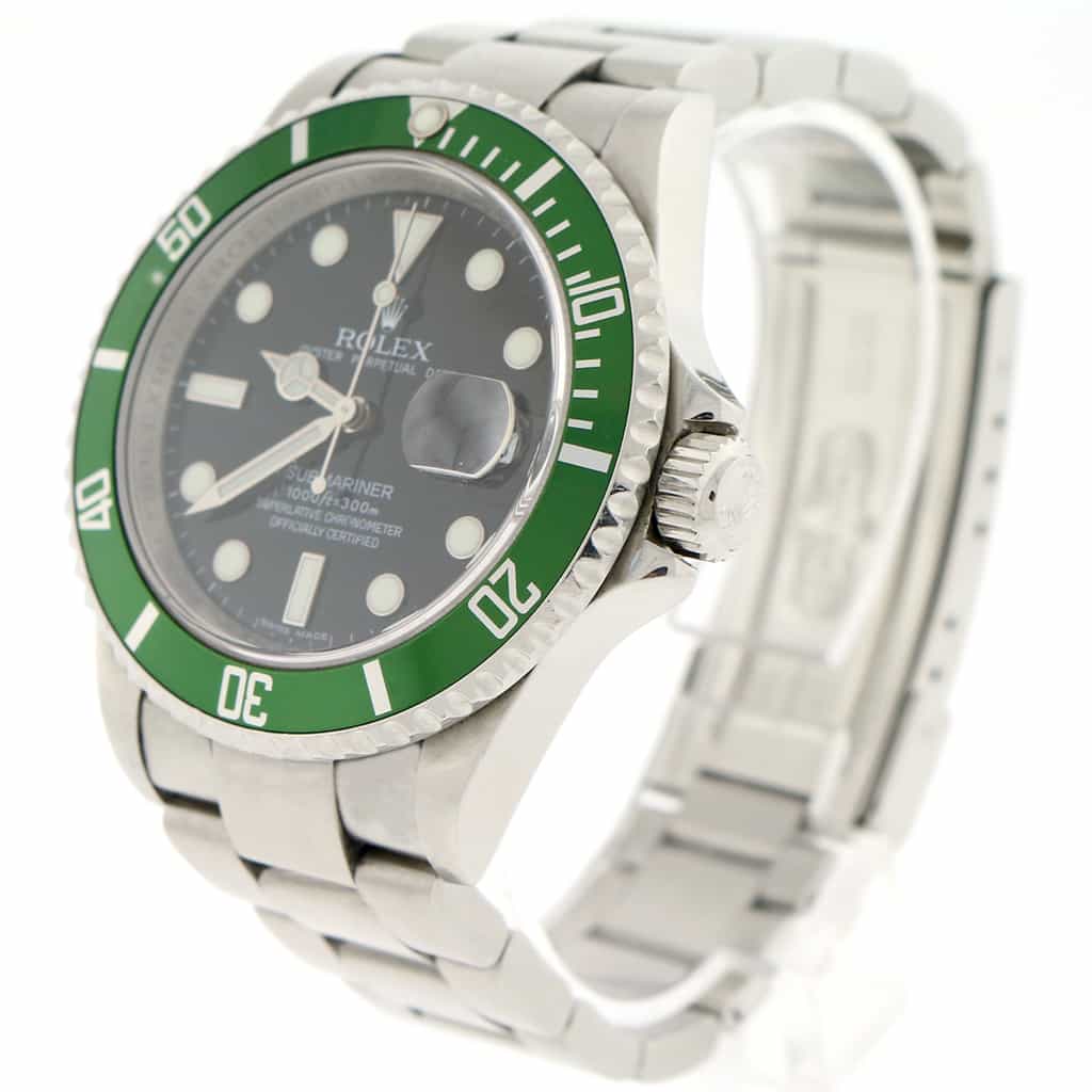 Rolex Submariner Date 40MM Green Bezel Automatic Stainless Steel Mens Oyster Watch 16610 - Image 9