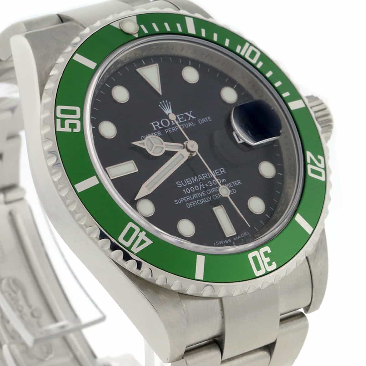 Rolex Submariner Date 40MM Green Bezel Automatic Stainless Steel Mens Oyster Watch 16610 - Image 4