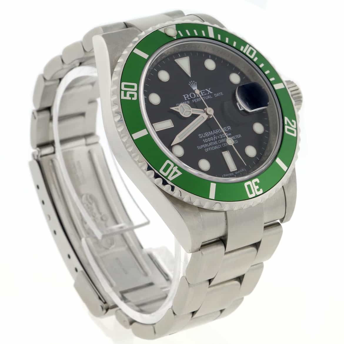 Rolex Submariner Date 40MM Green Bezel Automatic Stainless Steel Mens Oyster Watch 16610 - Image 5