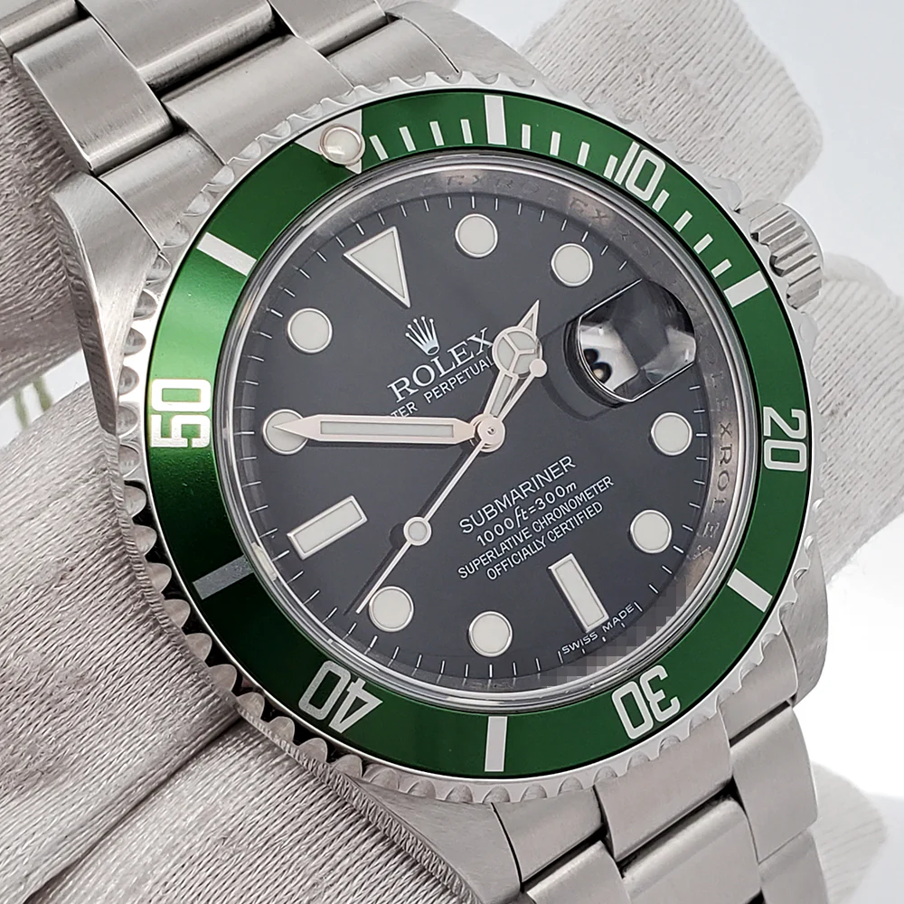 Rolex Submariner Date 40mm "Kermit" Black Green Bezel Steel Watch 16610LV Box Papers - Image 3