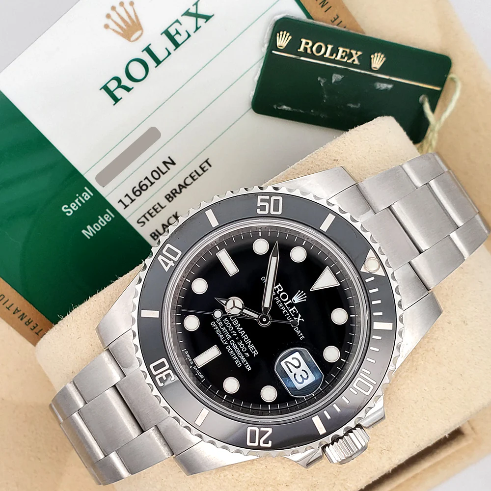 Rolex Submariner Date 40mm Steel Watch 116610LN Box Papers